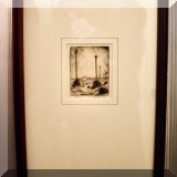 A11. ”Desert” framed etching. 13”h x 9”w 